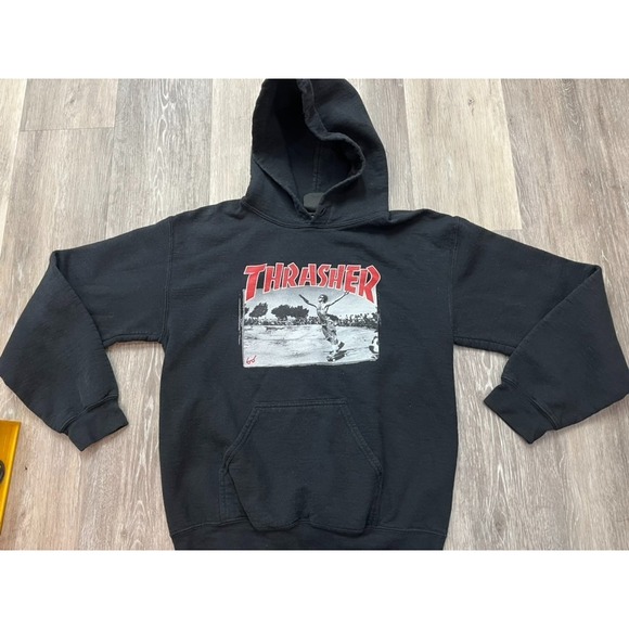 Vtg Y2K Jake Dish Thrasher Skateboard Sweatshirt Sz S - Picture 1 of 2